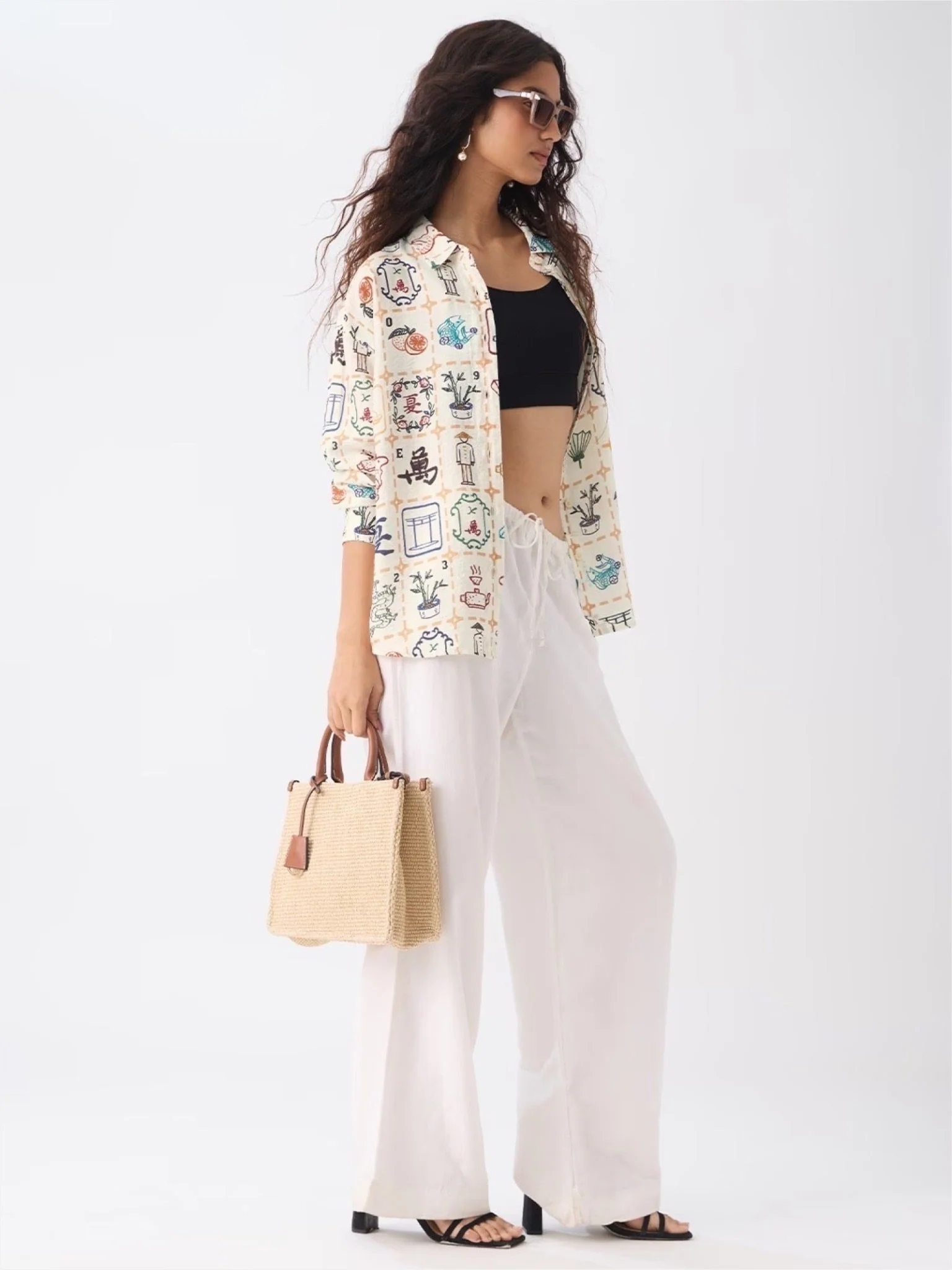 Zen Journey Off-White Printed Shirt - East Asian Heritage Graphic Shirt - Image 3